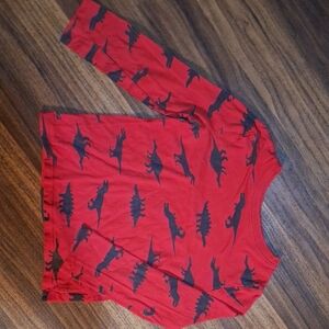 💥Buy2Get1Free💥Red Dinosaur Print Long Sleeve Shirt